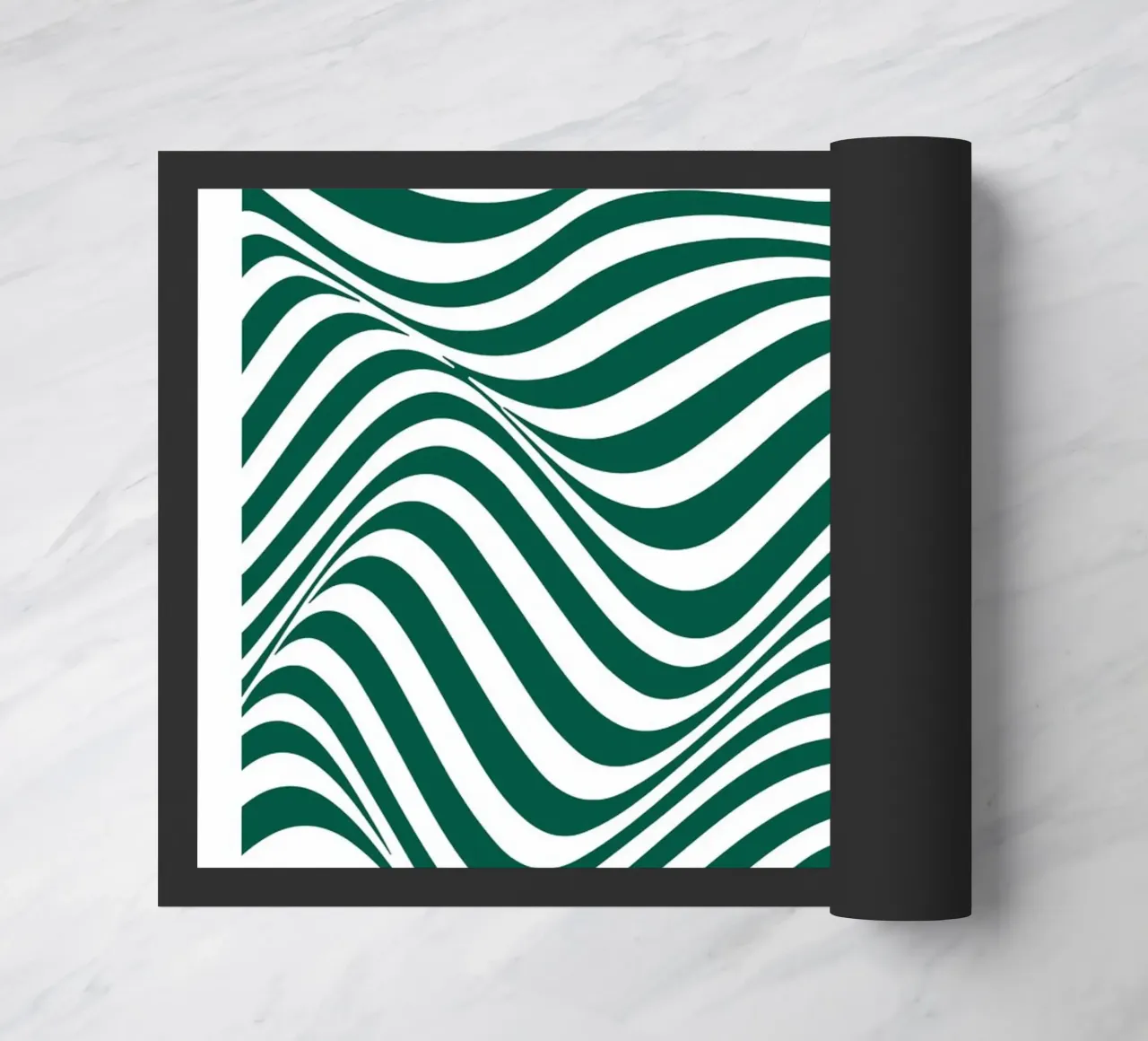 Bauhaus Astratto Linee Ondulate Verde Stampa d'arte zerbino da NorwesClub