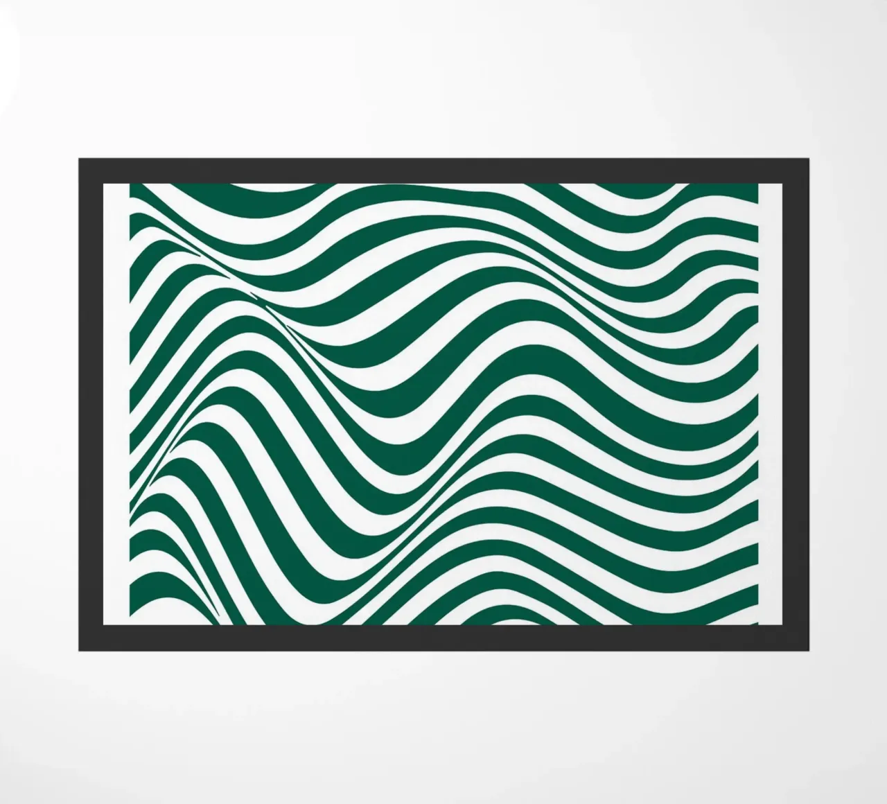 Bauhaus Astratto Linee Ondulate Verde Stampa d'arte zerbino da NorwesClub