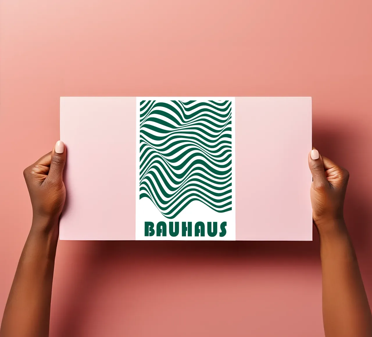 Bauhaus Abstract Wavy Lines Green Art Print Stickerbogen von NorwesClub