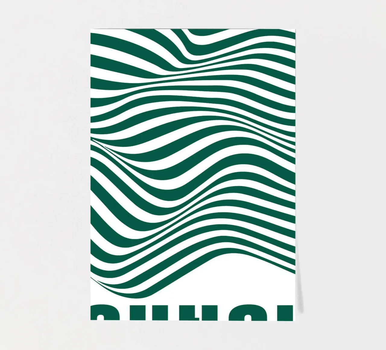 Bauhaus Abstract Wavy Lines Green Art Print Stickerbogen von NorwesClub