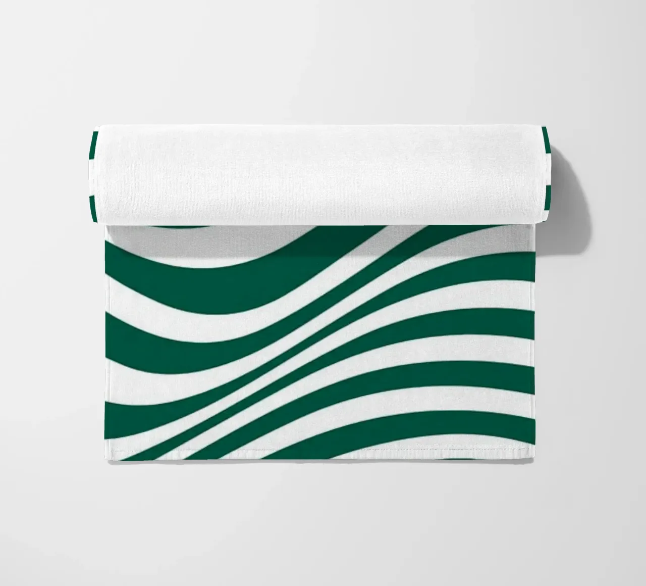 Bauhaus Abstract Wavy Lines Green Art Print beach towel by NorwesClub