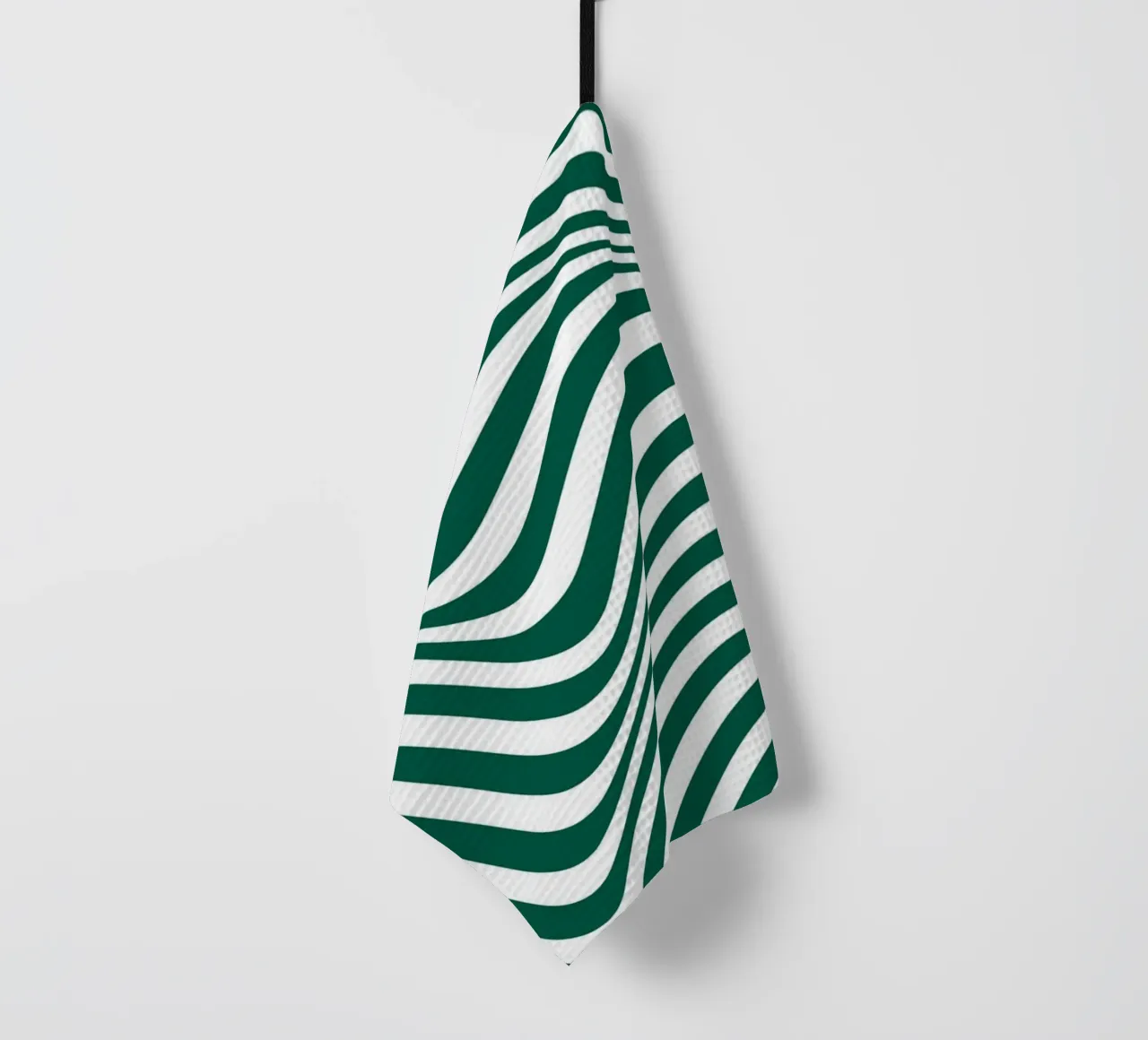 Bauhaus Abstract Wavy Lines Green Art Print Geschirrtuch von NorwesClub