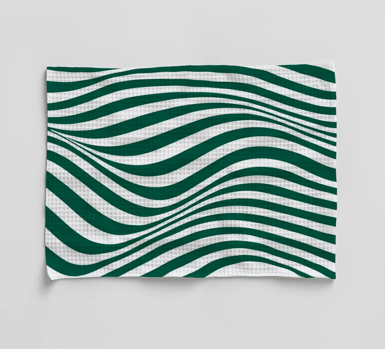 Bauhaus Abstract Wavy Lines Green Art Print Geschirrtuch von NorwesClub