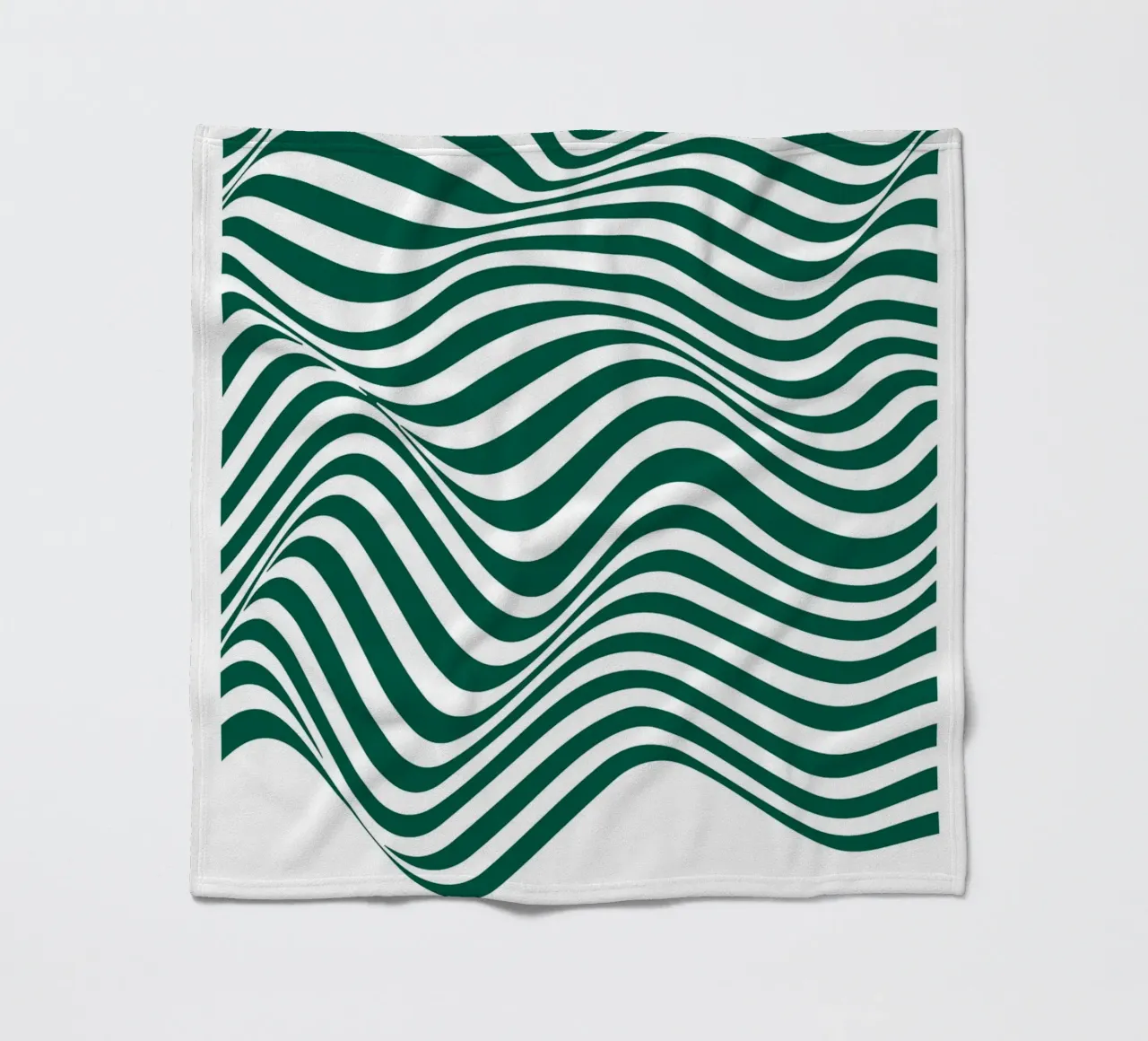 Bauhaus Abstract Wavy Lines Green Art Print Fleecedecke von NorwesClub
