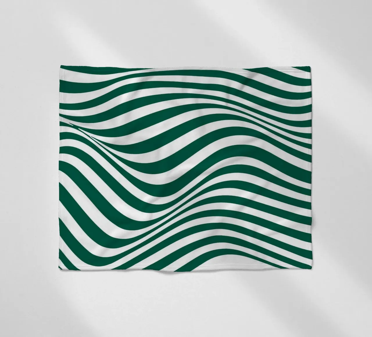 Bauhaus Abstract Wavy Lines Green Art Print Fleecedecke von NorwesClub