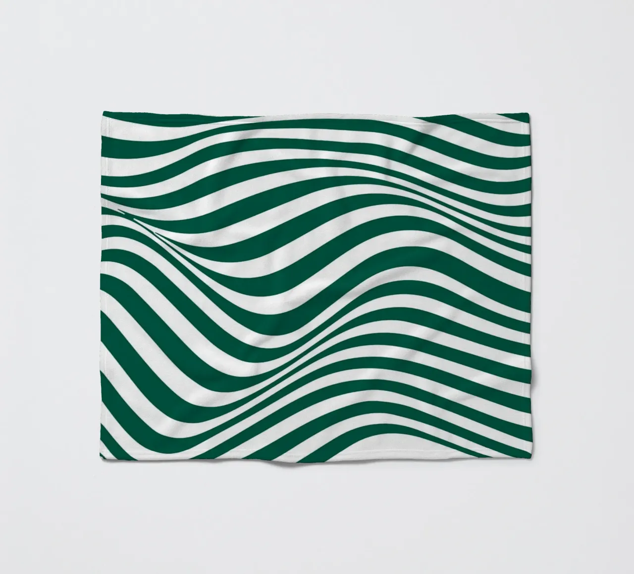 Bauhaus Abstract Wavy Lines Green Art Print Fleecedecke von NorwesClub