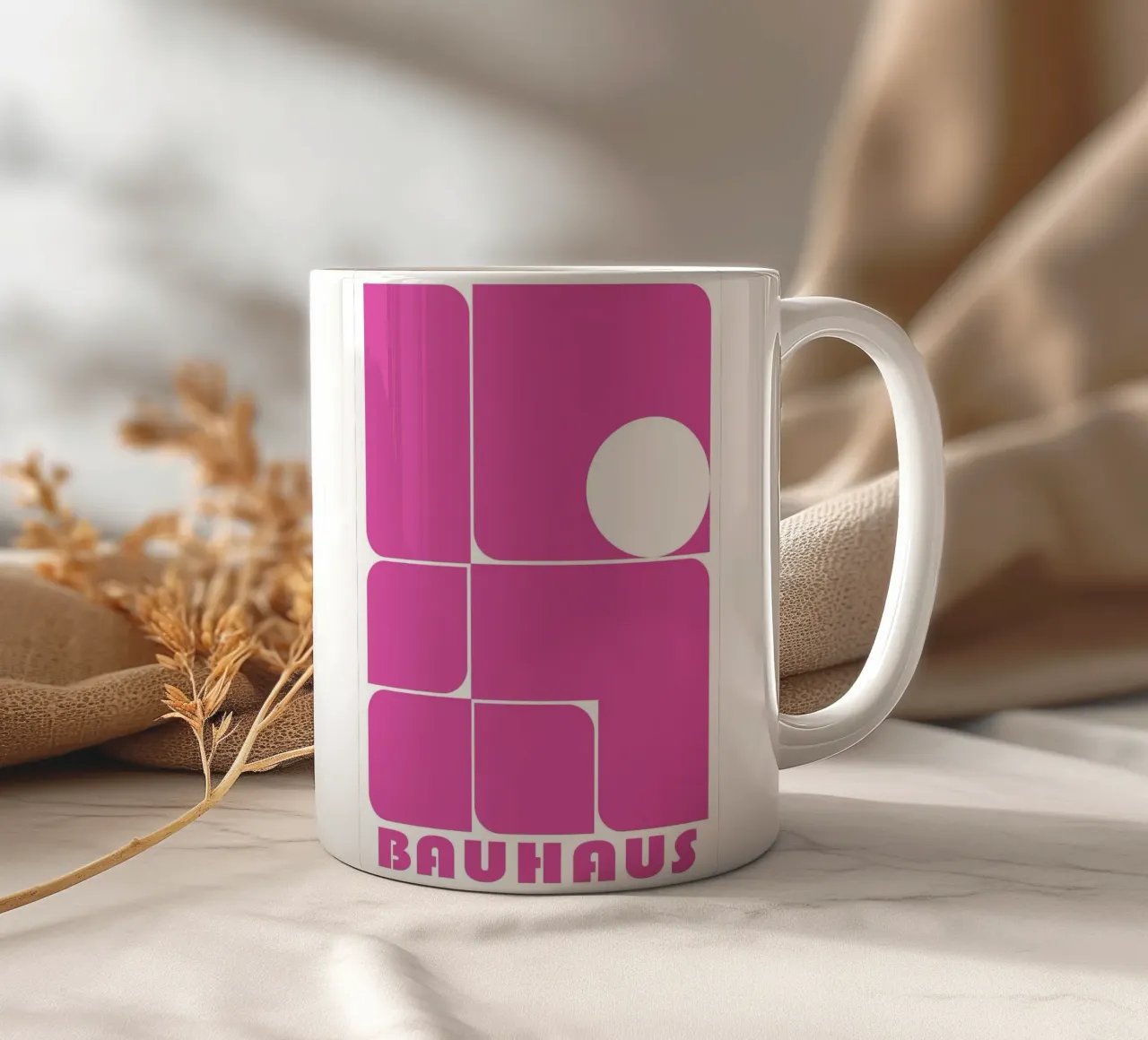 Bauhaus Forme astratte geometriche Rosa Stampa tazza in ceramica da NorwesClub