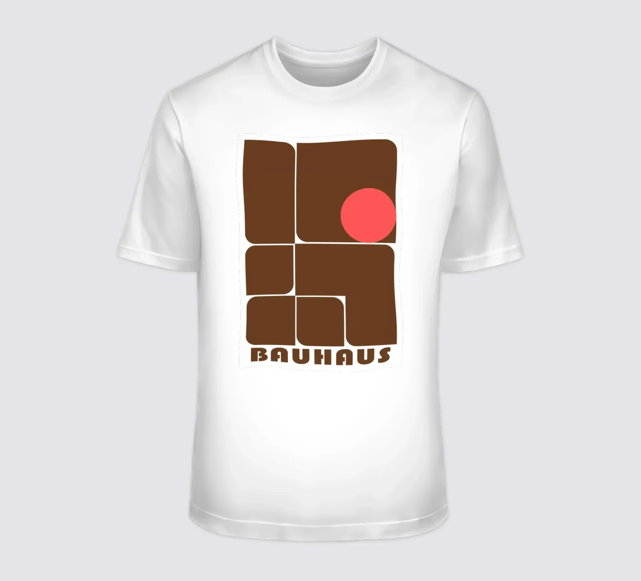 Bauhaus Forme astratte geometriche Stampa marrone t-shirt da NorwesClub