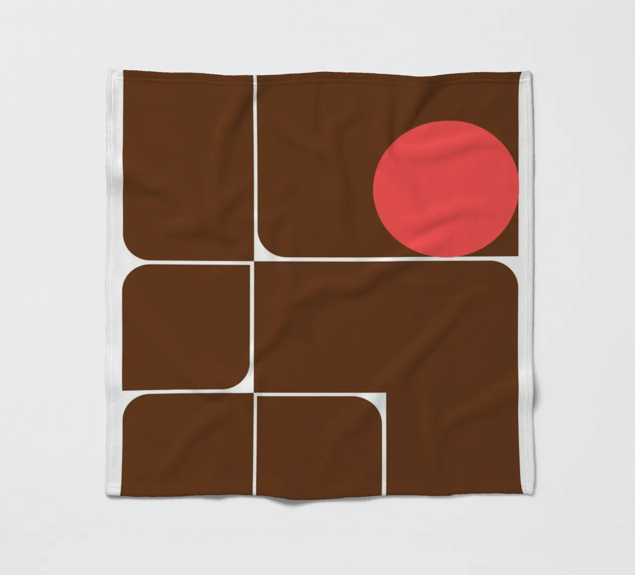 Bauhaus Forme astratte geometriche Stampa marrone coperta in pile da NorwesClub