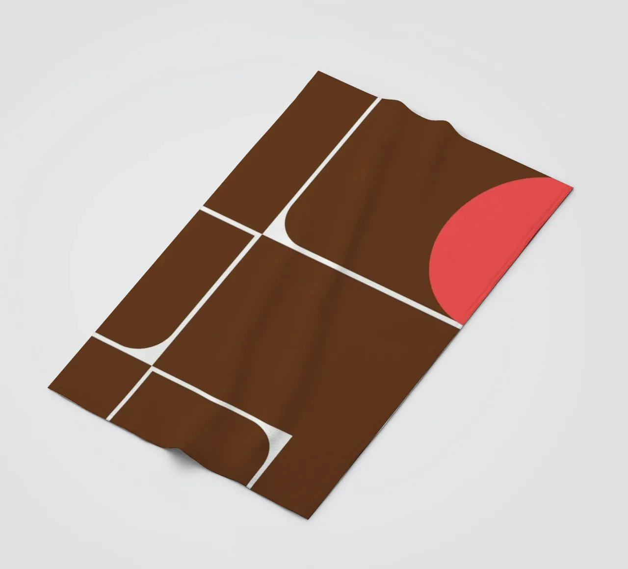 Bauhaus Forme astratte geometriche Stampa marrone coperta in pile da NorwesClub