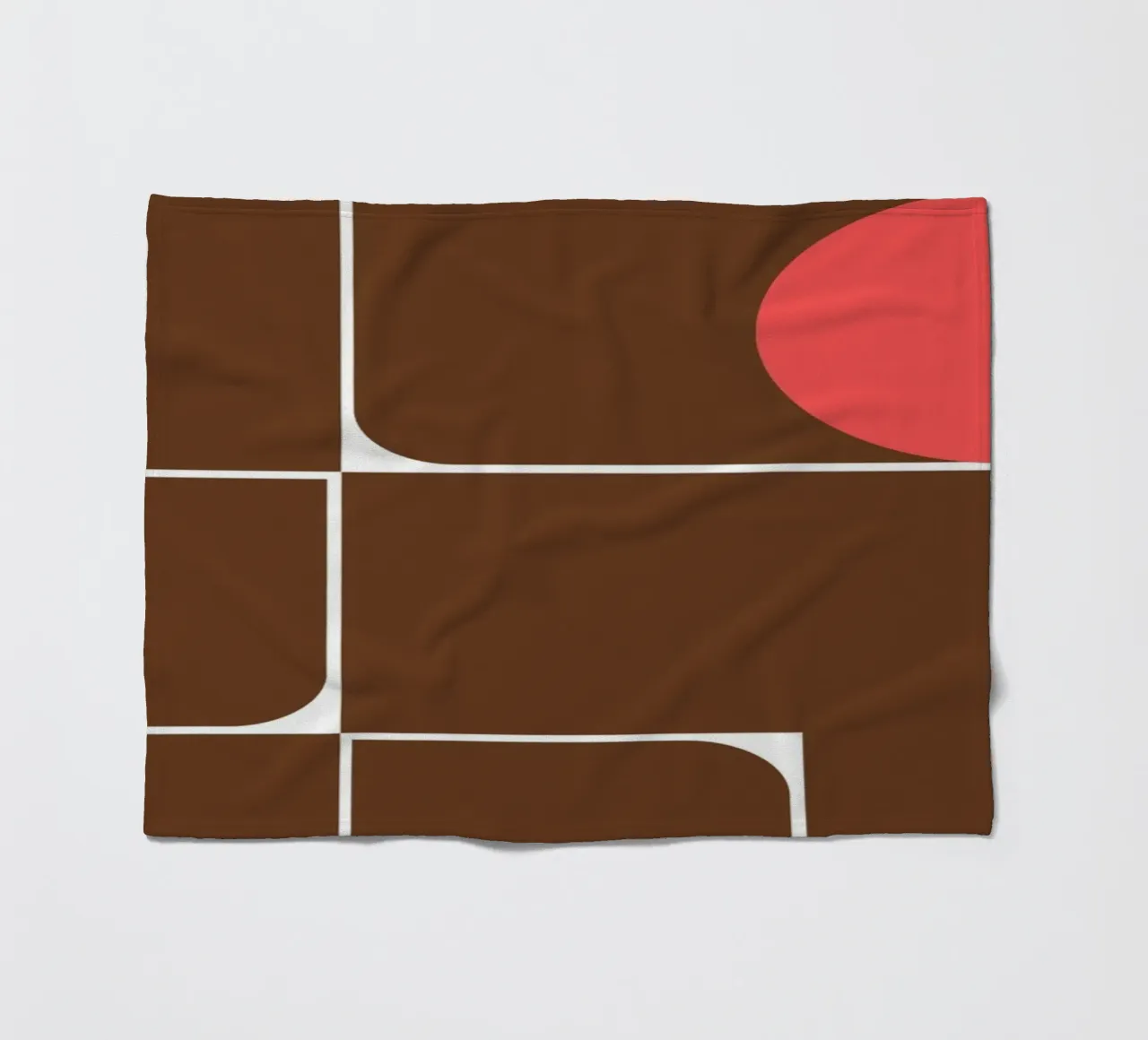 Bauhaus Forme astratte geometriche Stampa marrone coperta in pile da NorwesClub