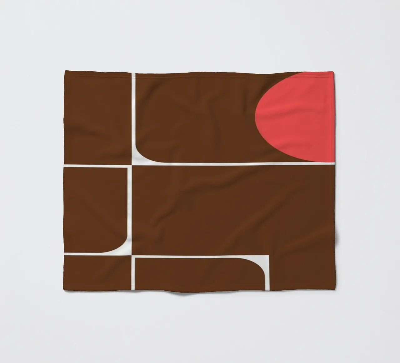 Bauhaus Forme astratte geometriche Stampa marrone coperta in pile da NorwesClub