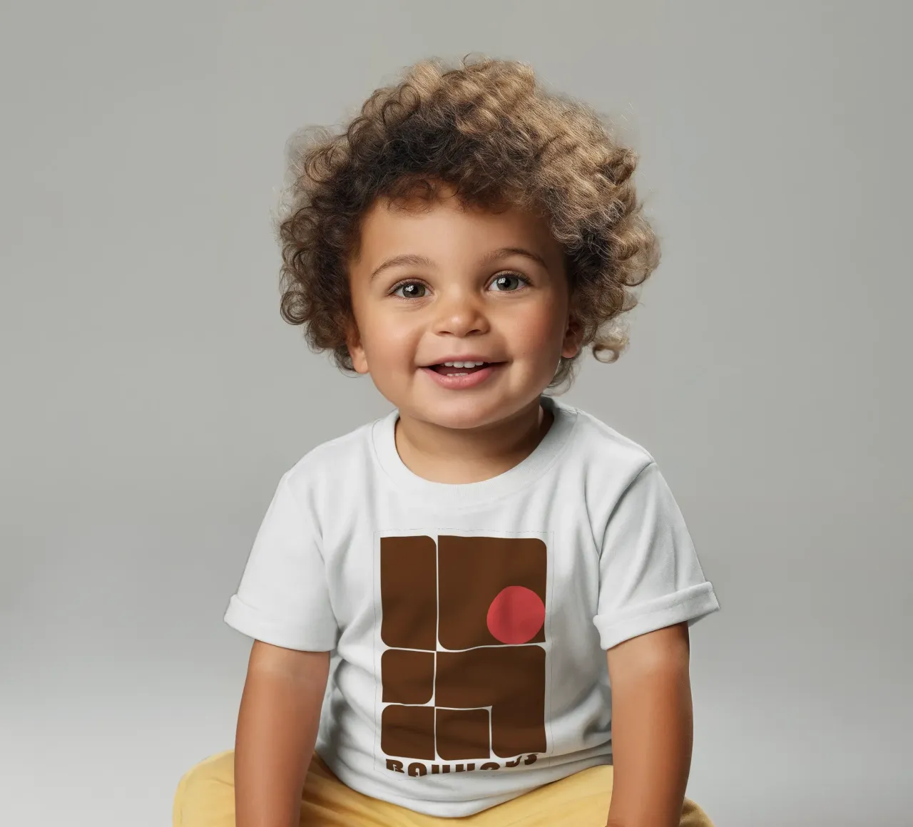 Bauhaus Geometrische Abstracte Vormen Bruin Print baby t-shirt van NorwesClub