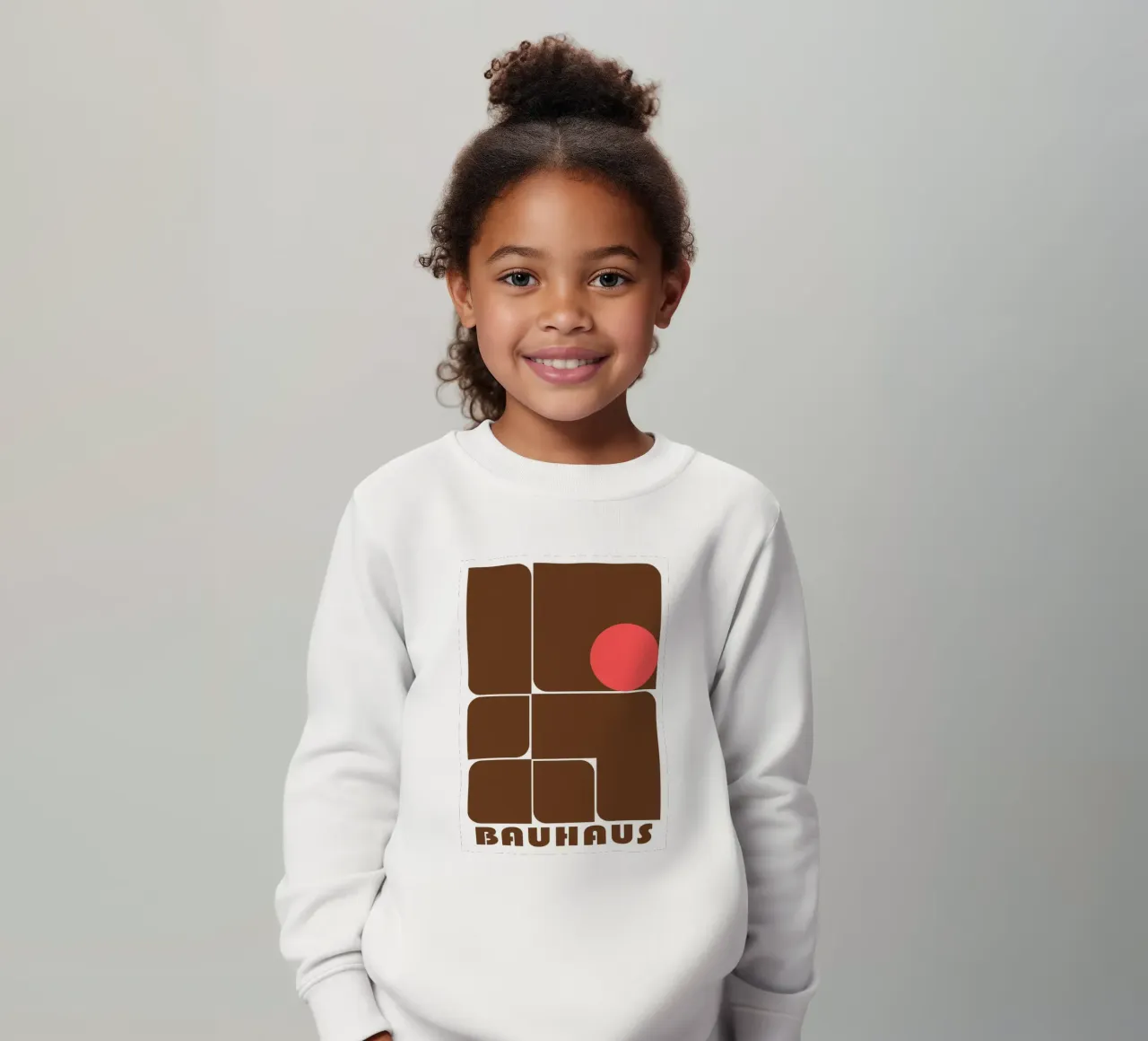 Bauhaus Forme astratte geometriche Stampa marrone felpa bambino da NorwesClub