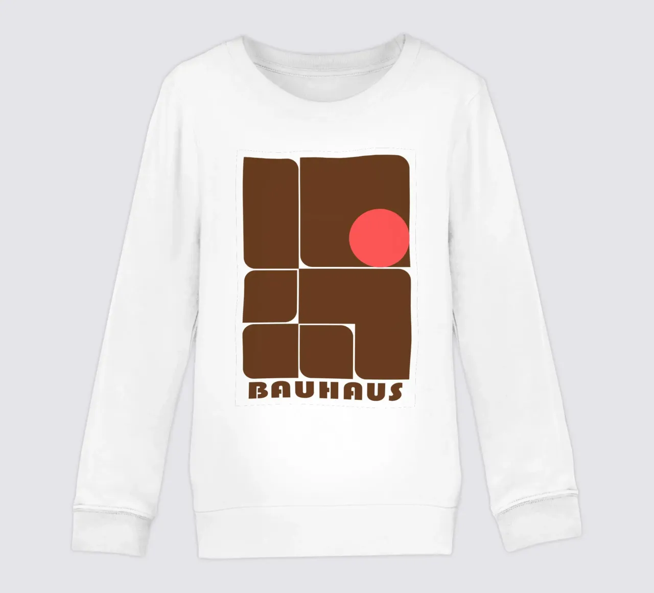 Bauhaus Forme astratte geometriche Stampa marrone felpa bambino da NorwesClub