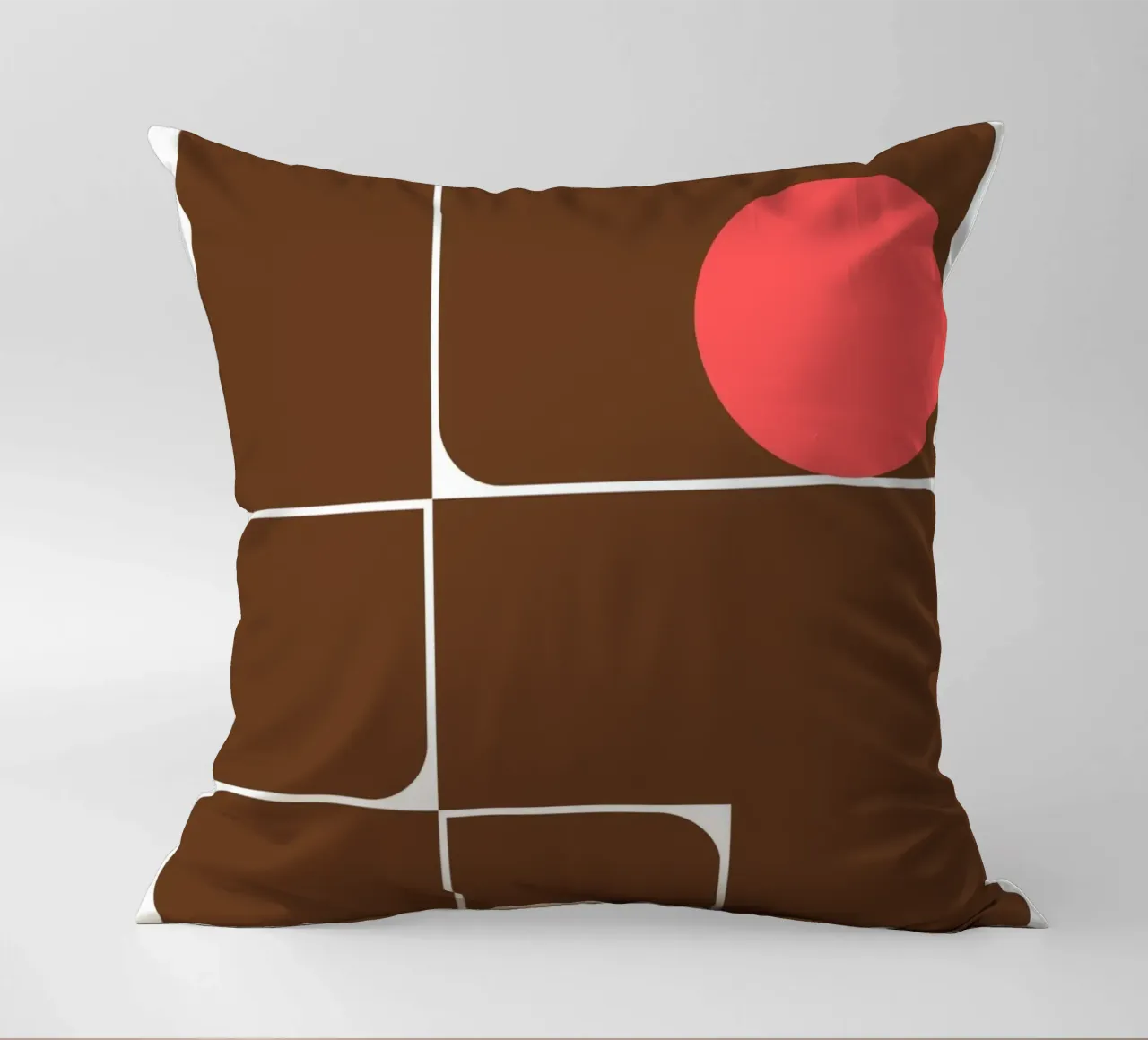 Bauhaus Forme astratte geometriche Stampa marrone cuscino da NorwesClub