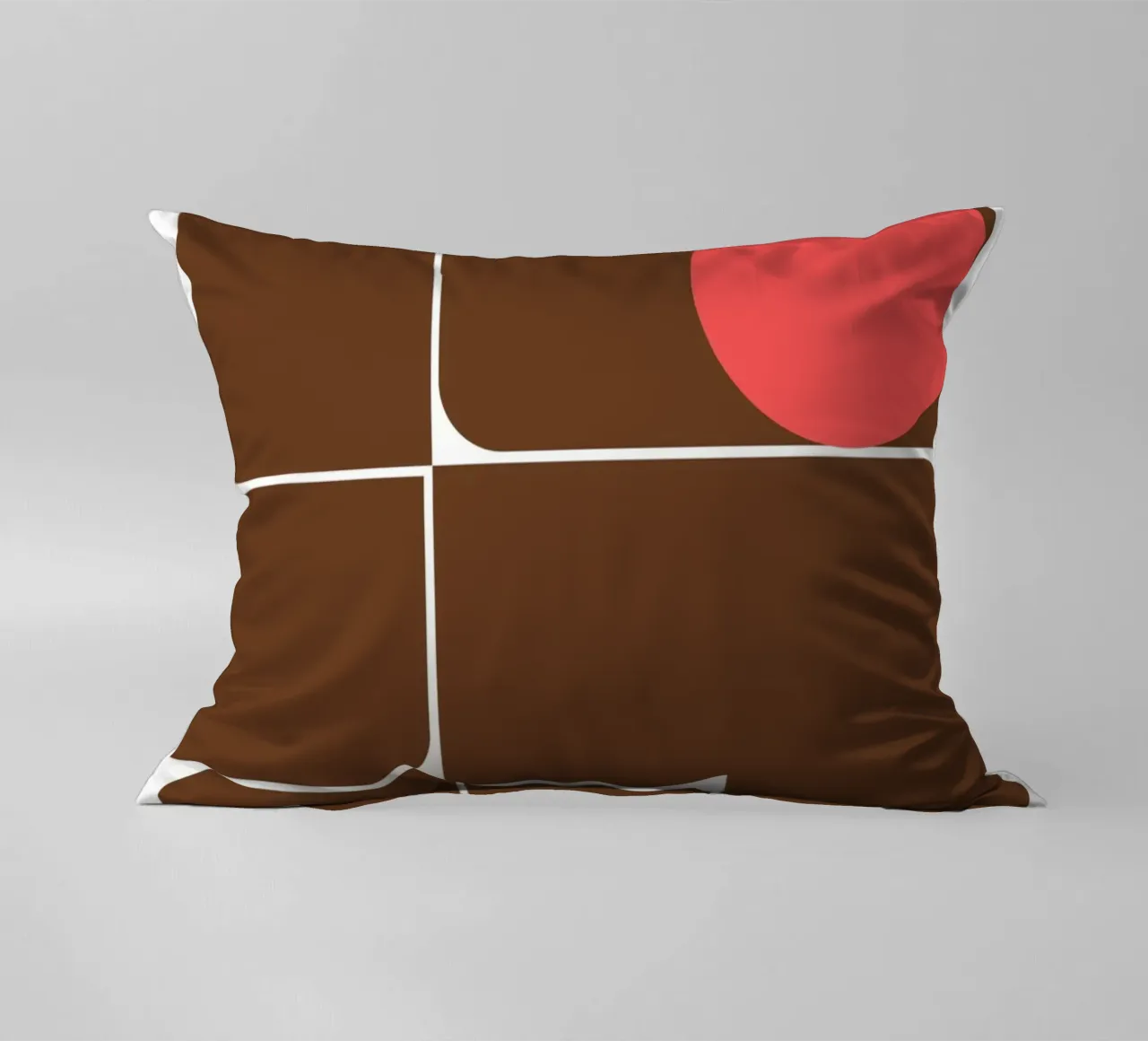 Bauhaus Forme astratte geometriche Stampa marrone cuscino da NorwesClub