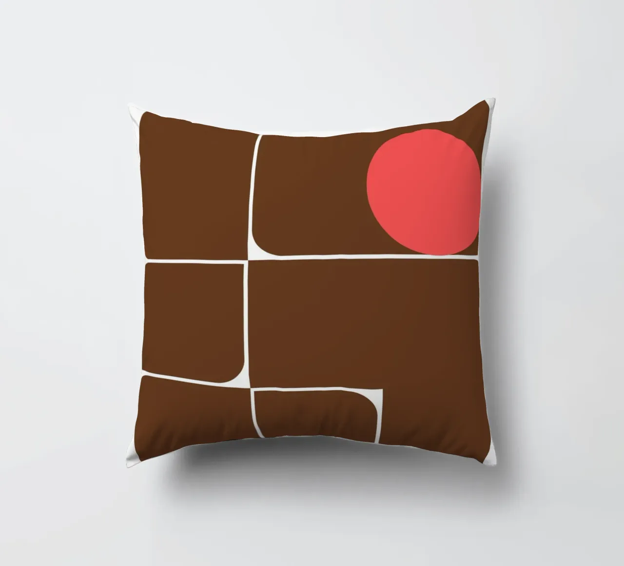 Bauhaus Forme astratte geometriche Stampa marrone cuscino da NorwesClub