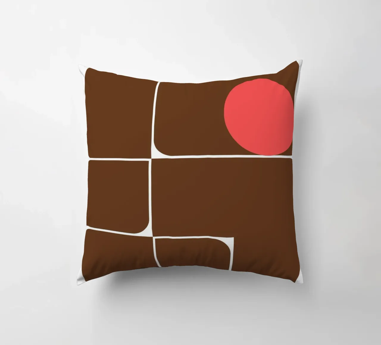 Bauhaus Forme astratte geometriche Stampa marrone cuscino da NorwesClub