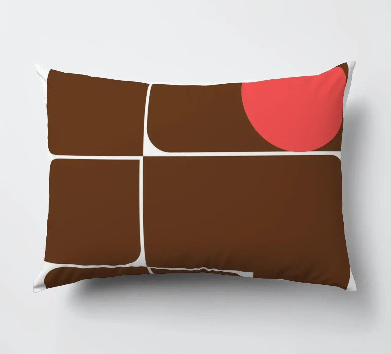 Bauhaus Forme astratte geometriche Stampa marrone cuscino da NorwesClub
