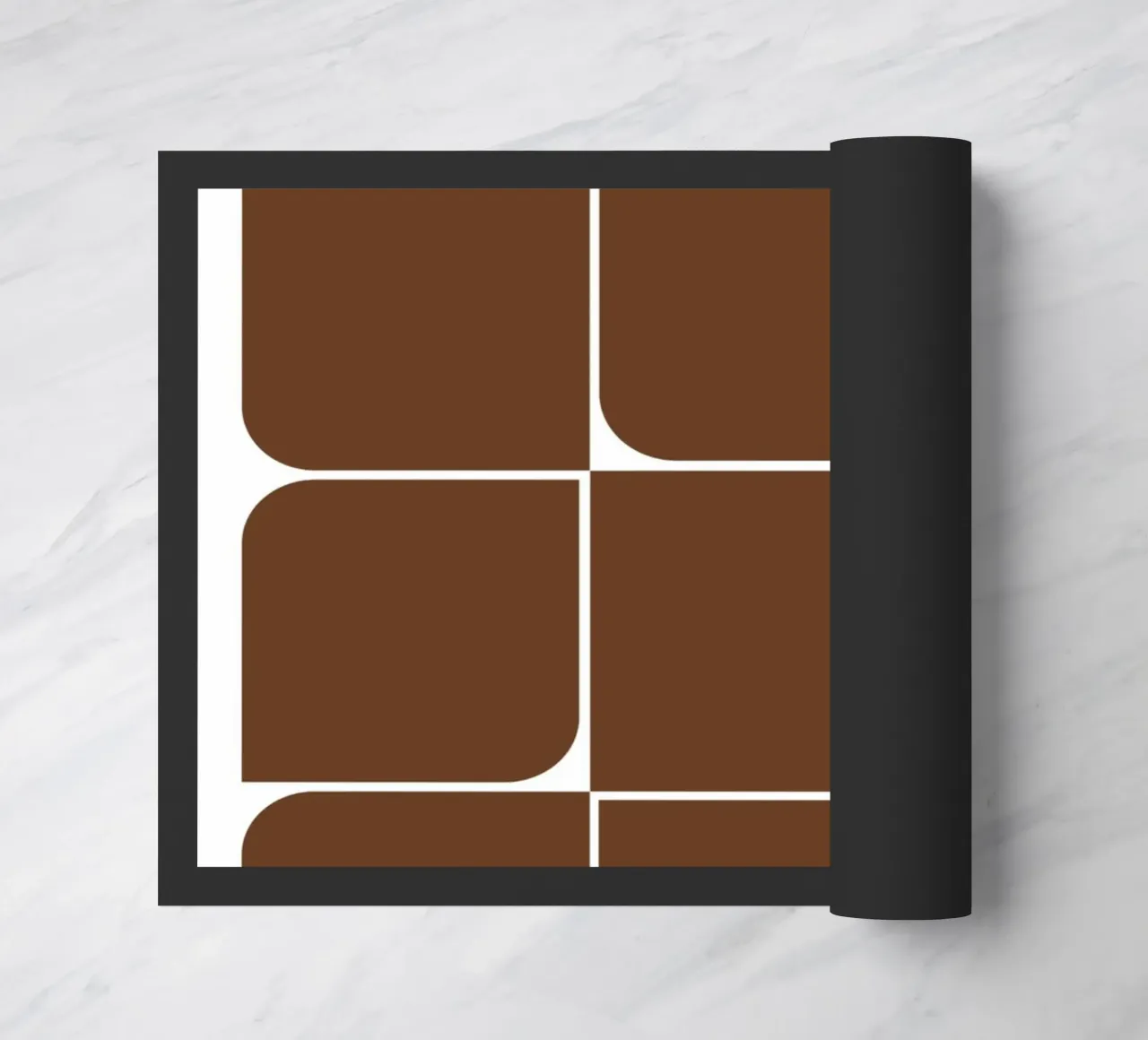 Bauhaus Forme astratte geometriche Stampa marrone zerbino da NorwesClub