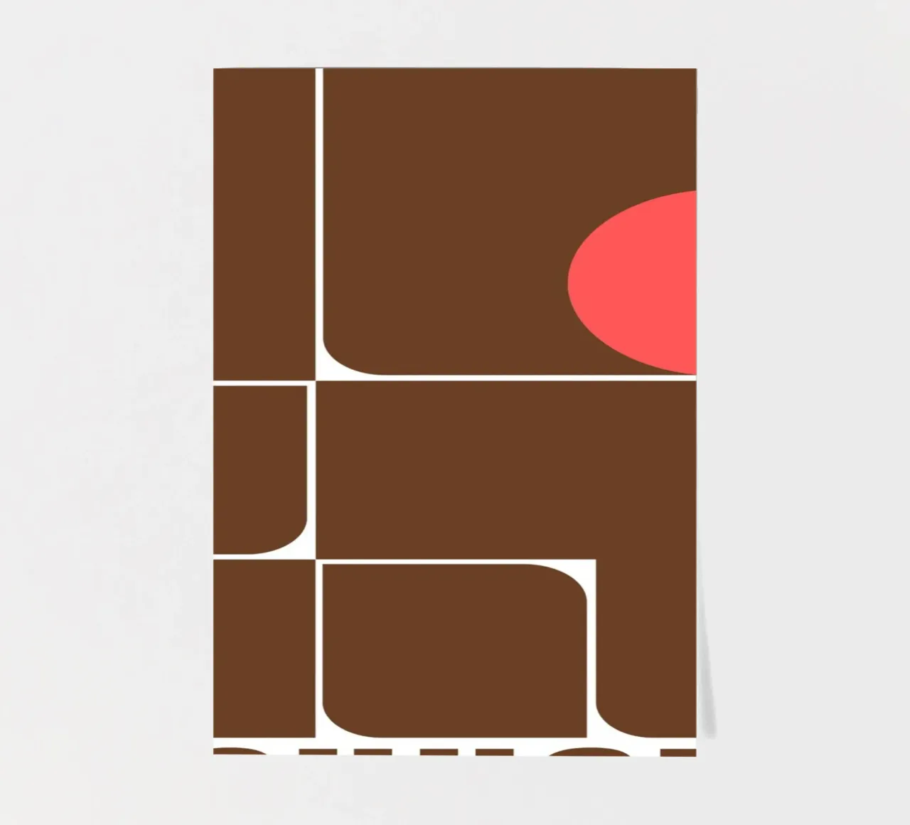 Bauhaus Forme astratte geometriche Stampa marrone foglio adesivo da NorwesClub