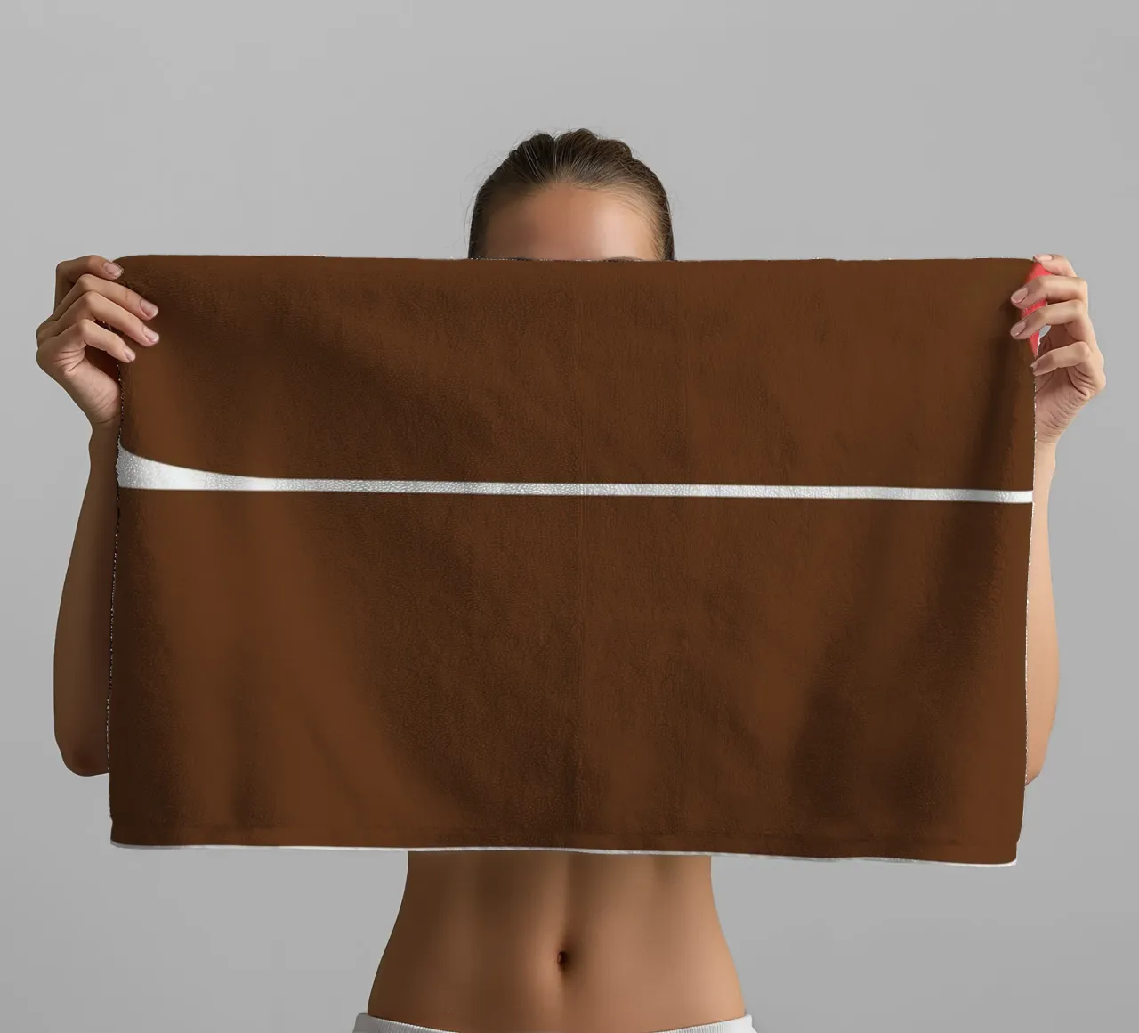 Bauhaus Forme astratte geometriche Stampa marrone asciugamano da bagno da NorwesClub