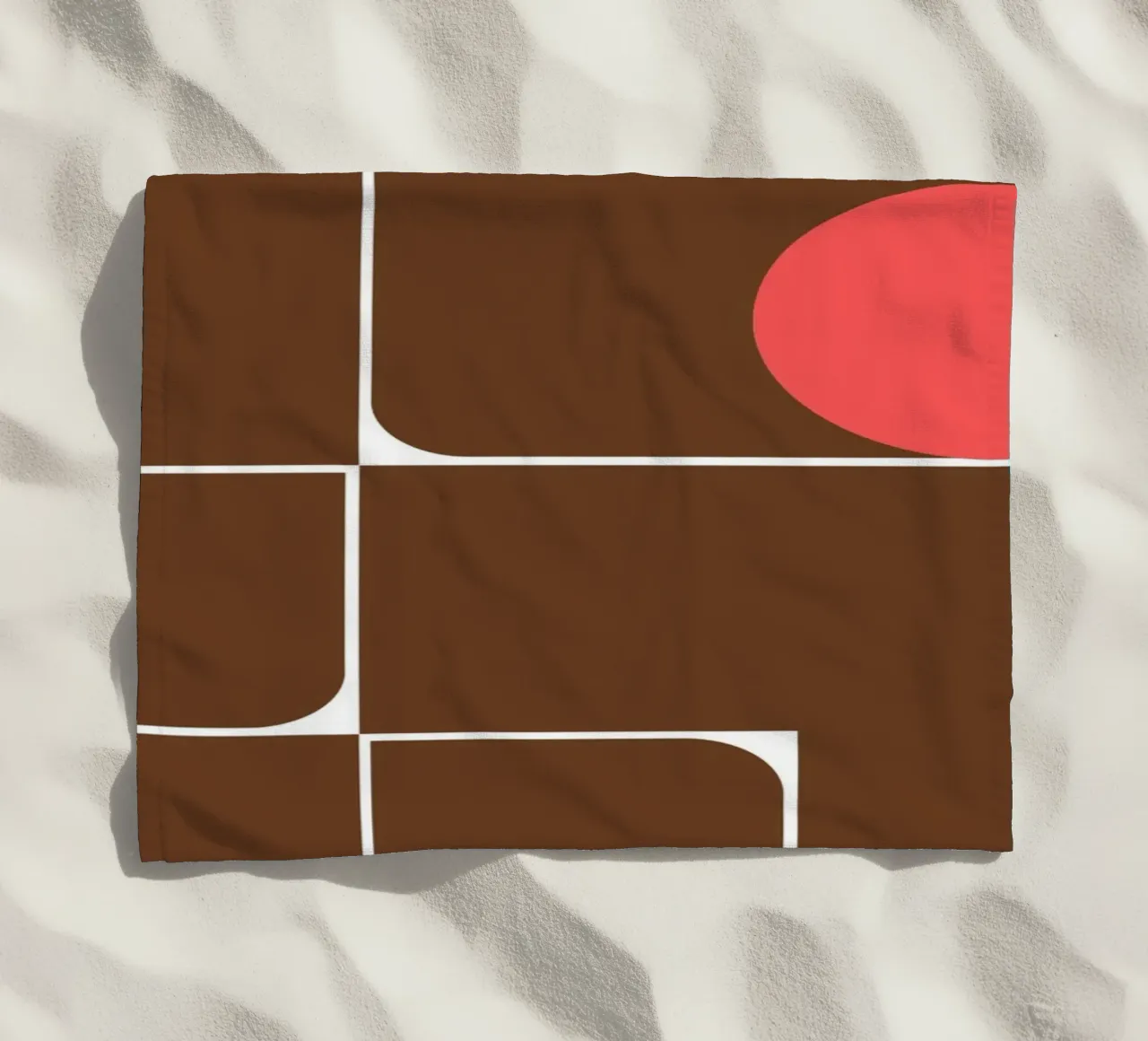 Bauhaus Forme astratte geometriche Stampa marrone telo mare da NorwesClub