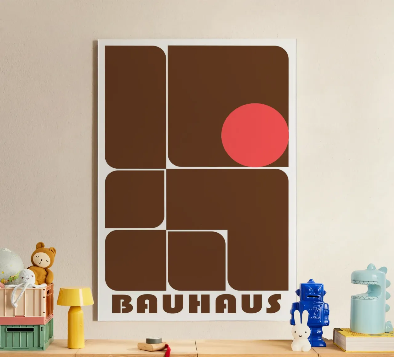 Bauhaus Forme astratte geometriche Stampa marrone plexiglass da NorwesClub