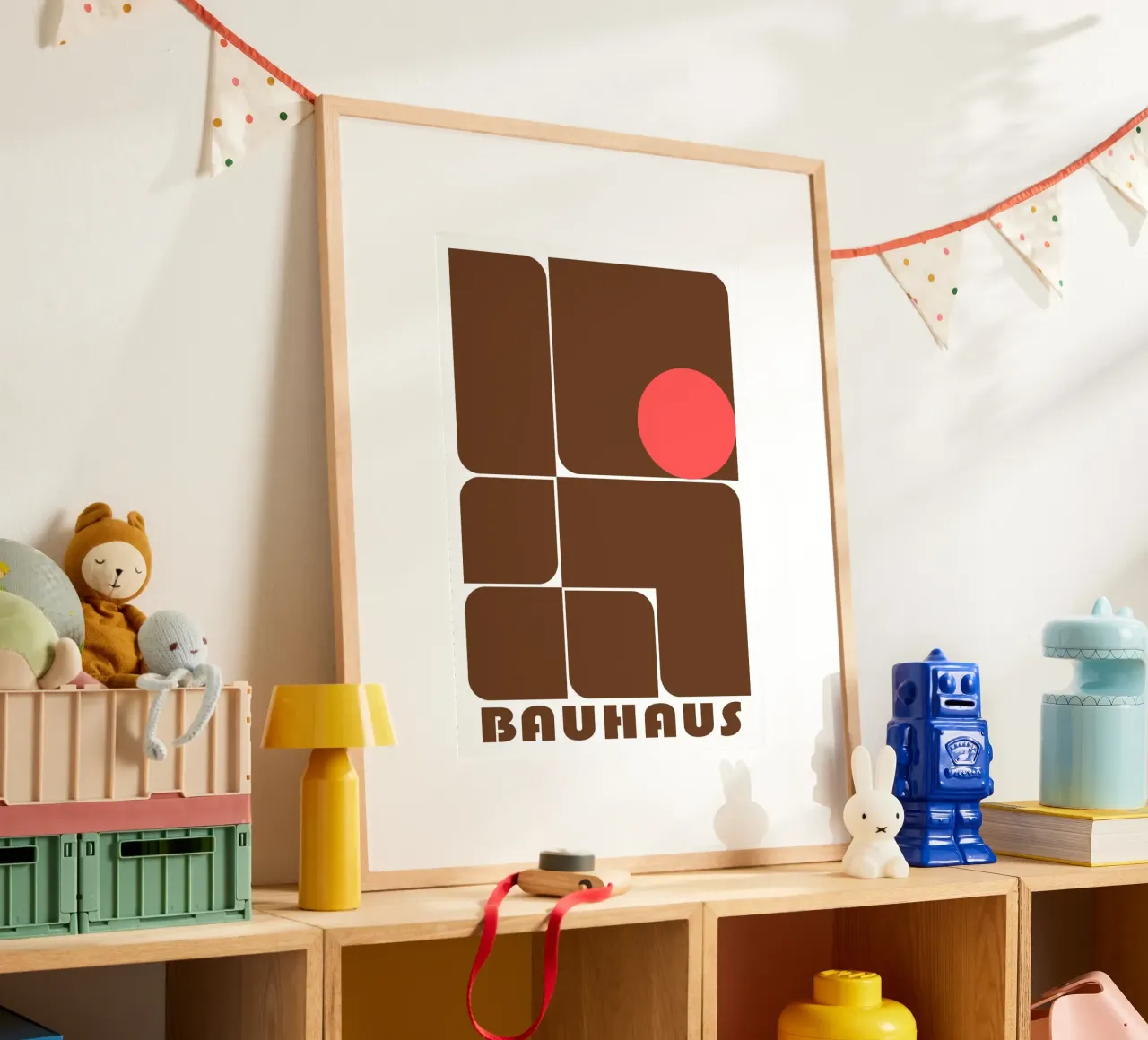 Bauhaus Forme astratte geometriche Stampa marrone carta hahnemühle da NorwesClub