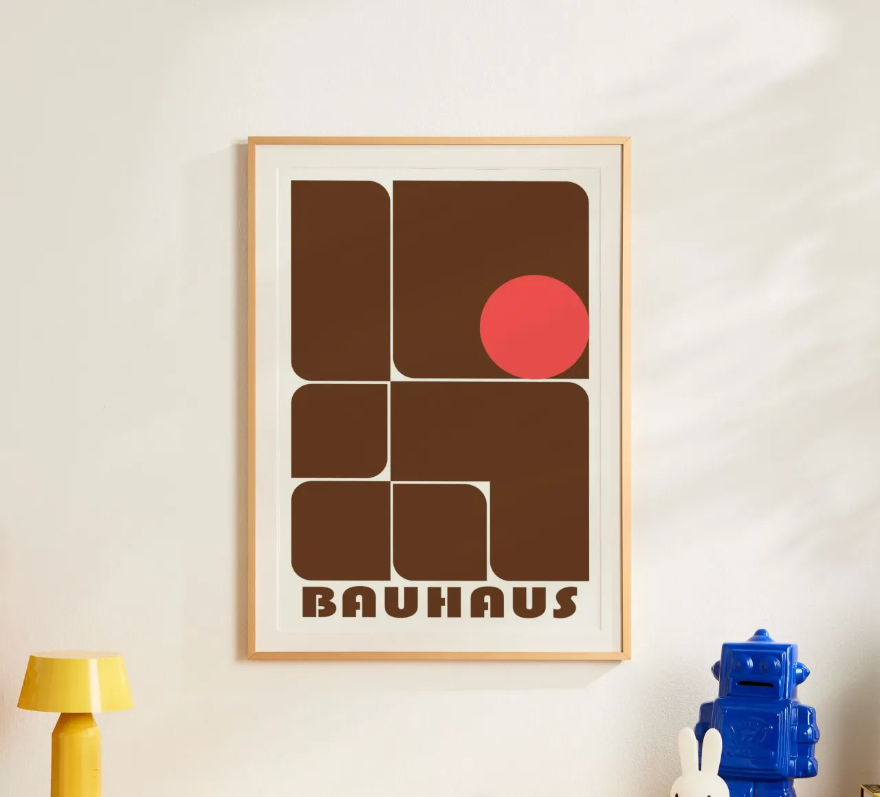 Bauhaus Forme astratte geometriche Stampa marrone carta hahnemühle da NorwesClub