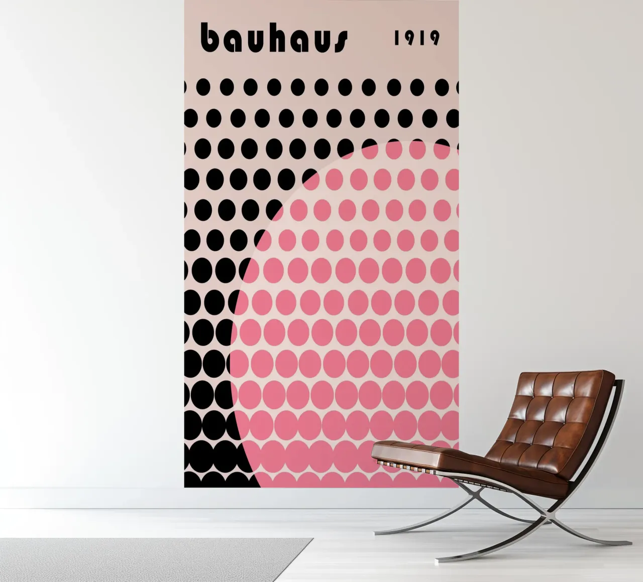 Bauhaus Geometrisch raster cirkels abstract Print 1919 fotobehang van NorwesClub