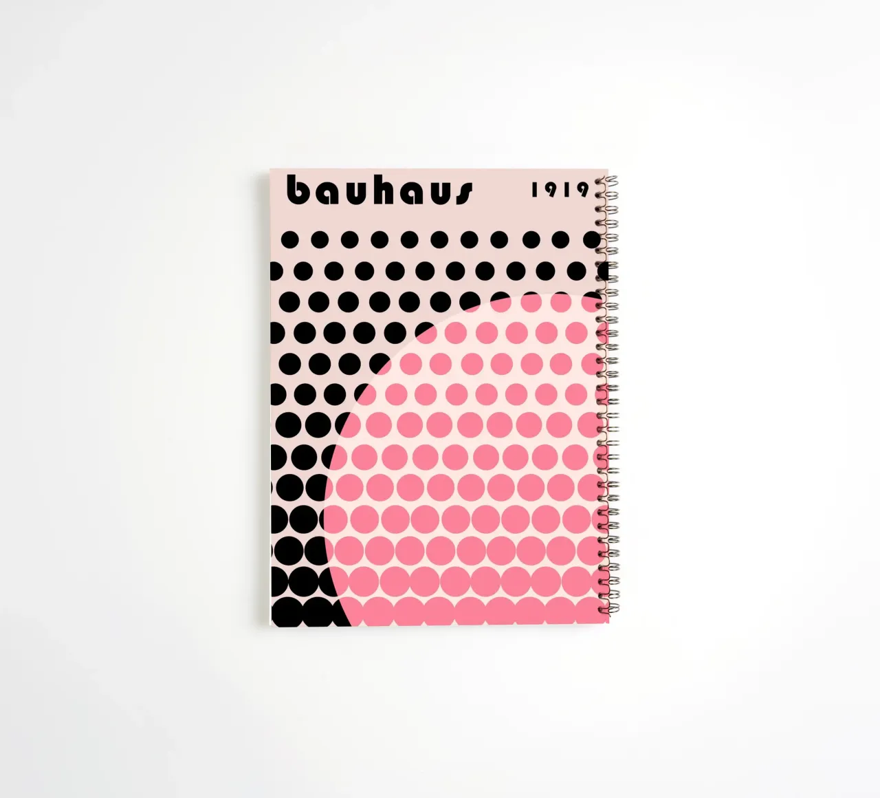 Bauhaus Geometric Grid Circles Abstract Print 1919 spiral notebook by NorwesClub