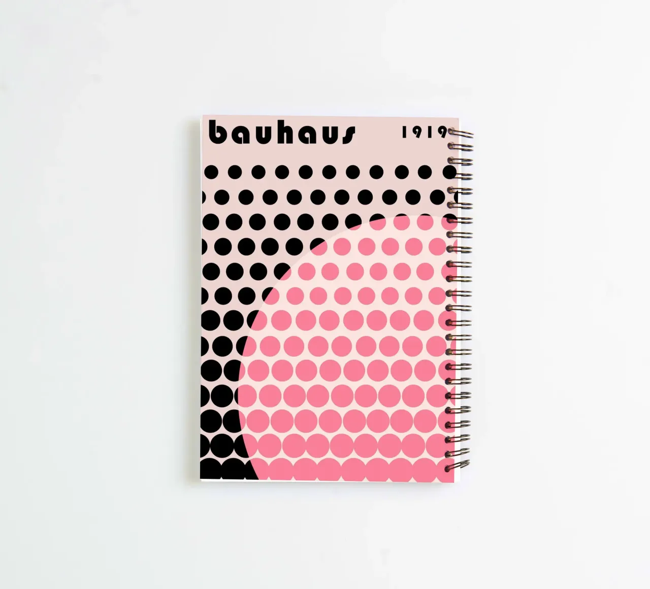 Bauhaus Geometric Grid Circles Abstract Print 1919 spiral notebook by NorwesClub