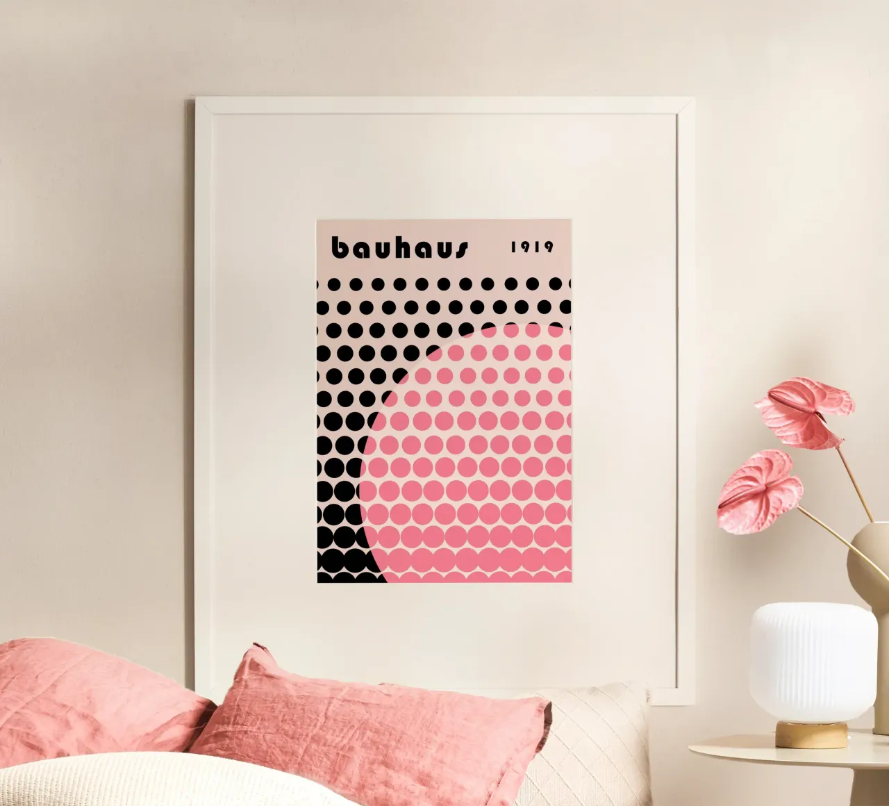 Bauhaus Géométrique Grille Cercles Abstrait 1919 poster de NorwesClub