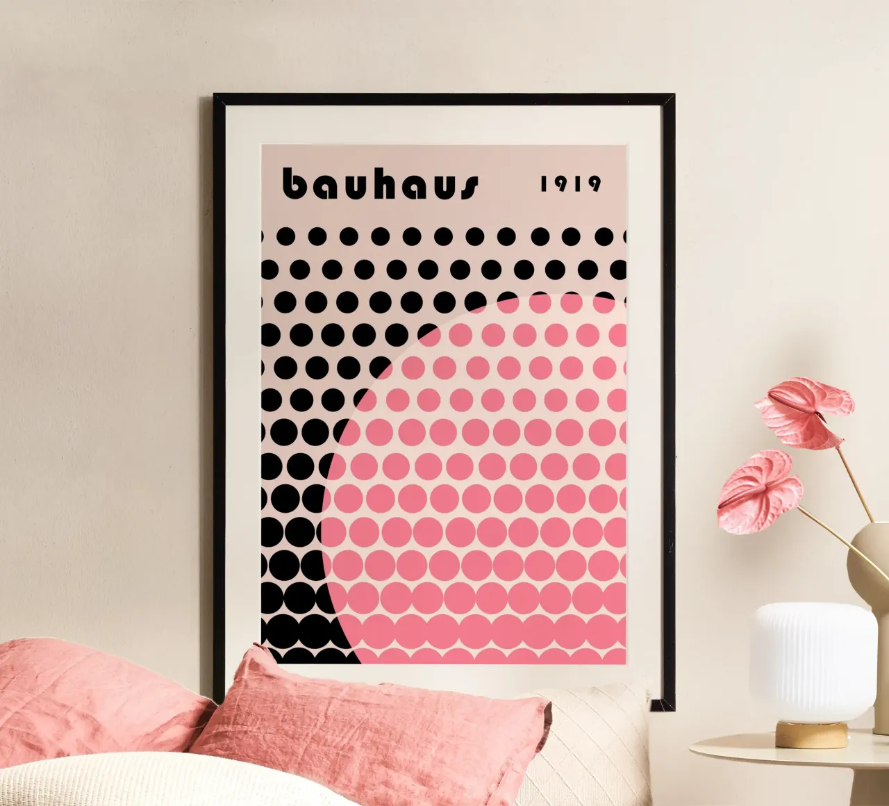 Bauhaus Géométrique Grille Cercles Abstrait 1919 poster de NorwesClub