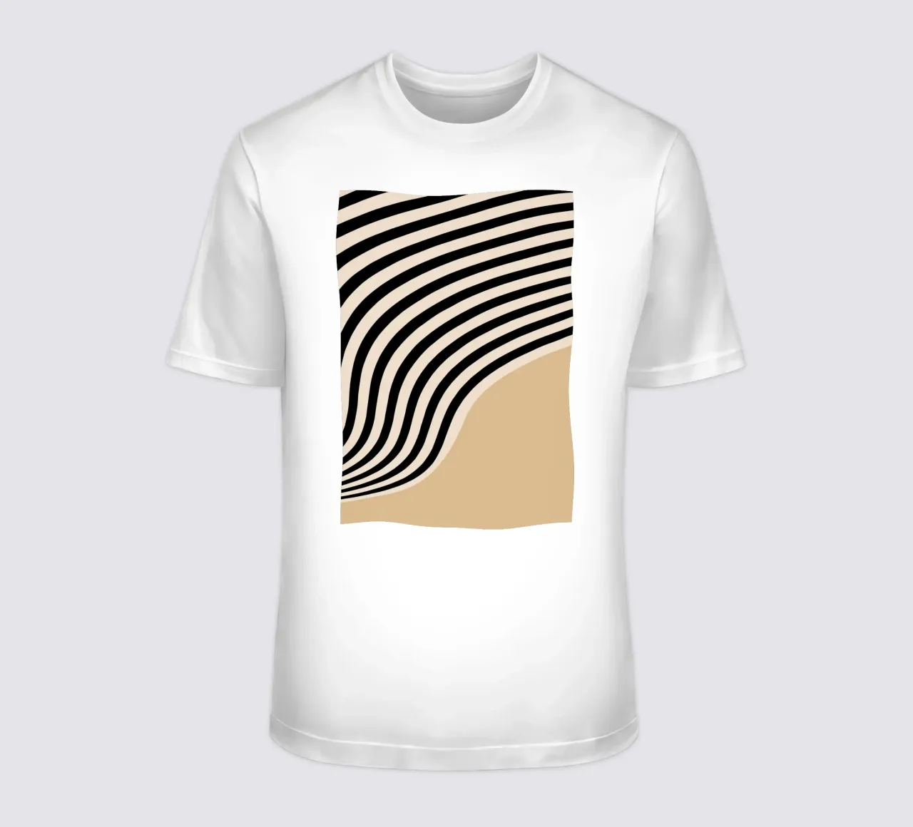 Bauhaus Abstract Wavy Lines Black White Print t-shirt by NorwesClub