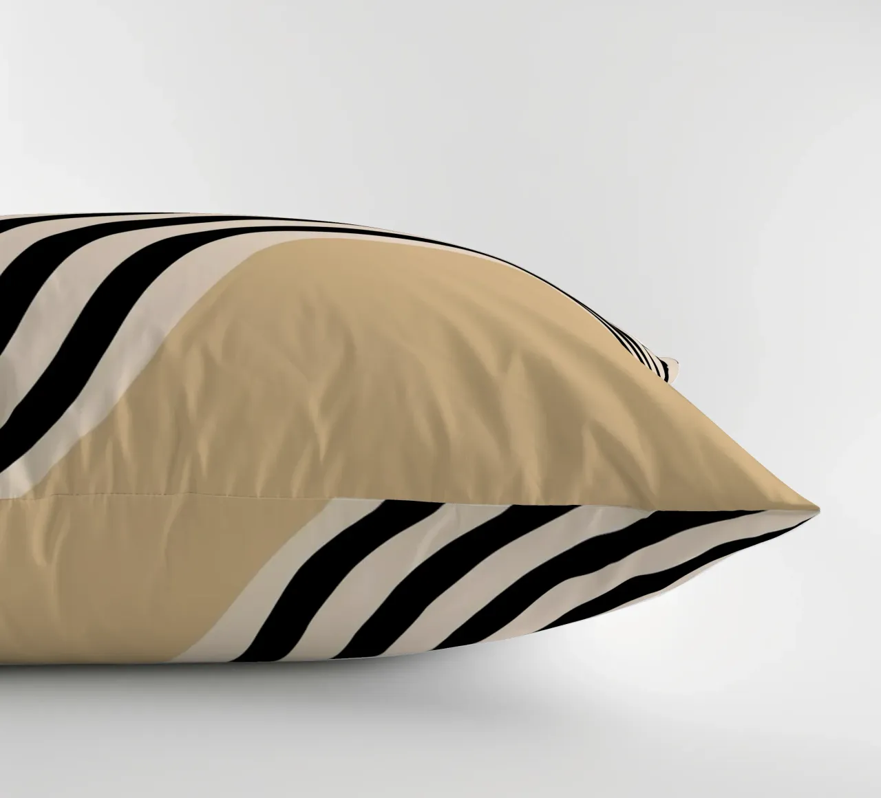 Bauhaus Abstract Wavy Lines Black White Print decorative cushion by NorwesClub