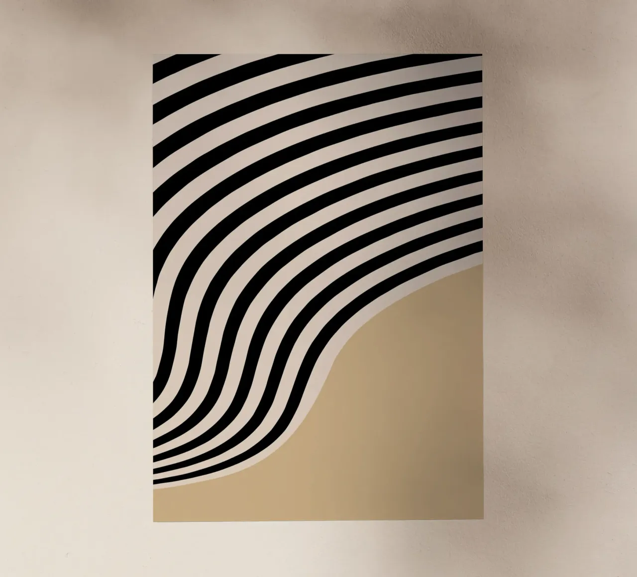 Bauhaus Astratto Linee Ondulate Bianco Nero Stampa pellicola backlit da NorwesClub