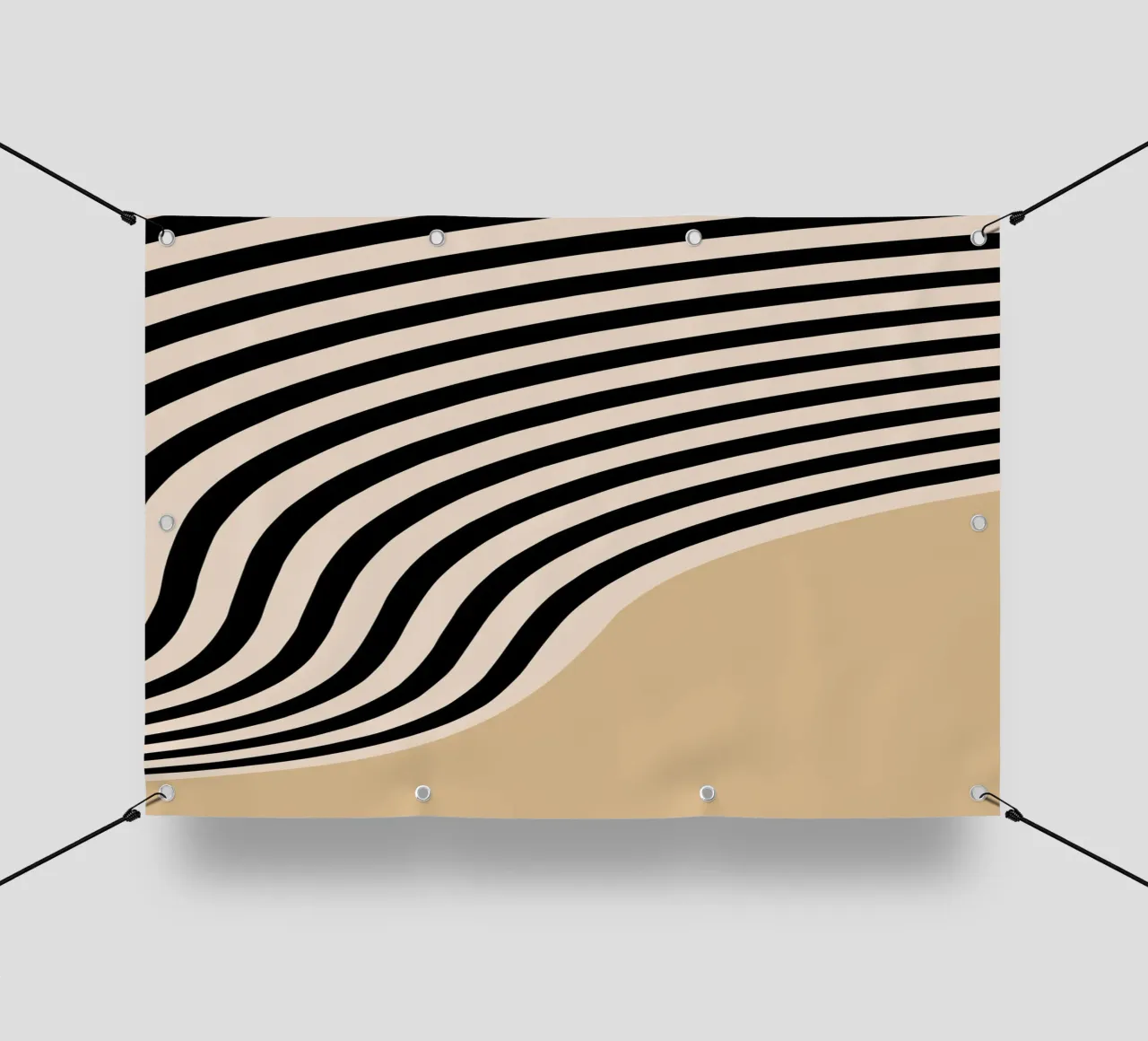 Bauhaus Abstract Wavy Lines Black White Print pvc cover by NorwesClub