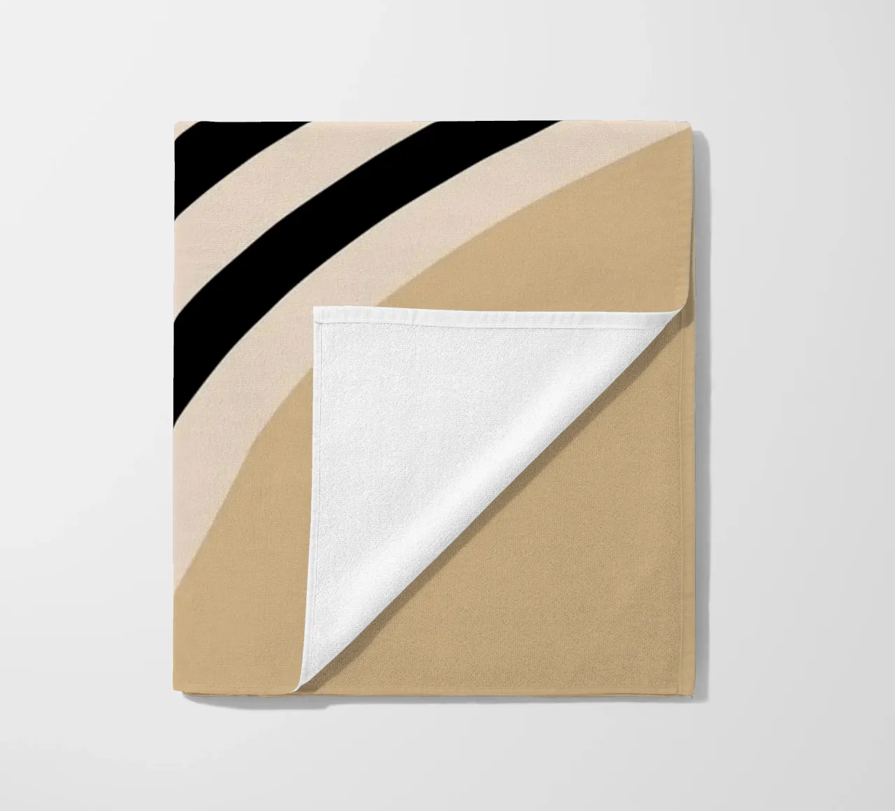 Bauhaus Astratto Linee Ondulate Bianco Nero Stampa telo mare da NorwesClub