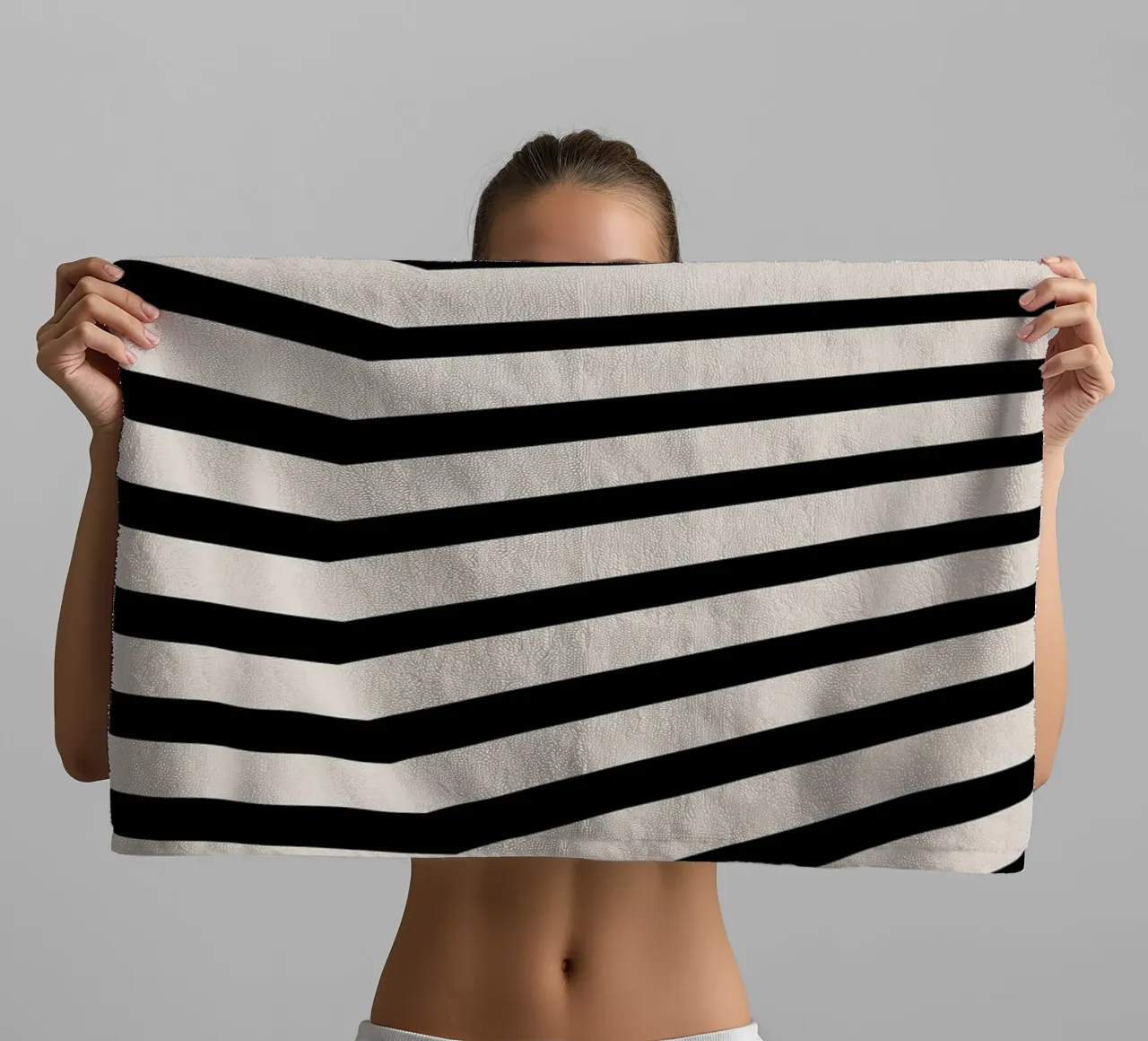 Bauhaus Geometric Stripes Abstract Optical Print towel by NorwesClub