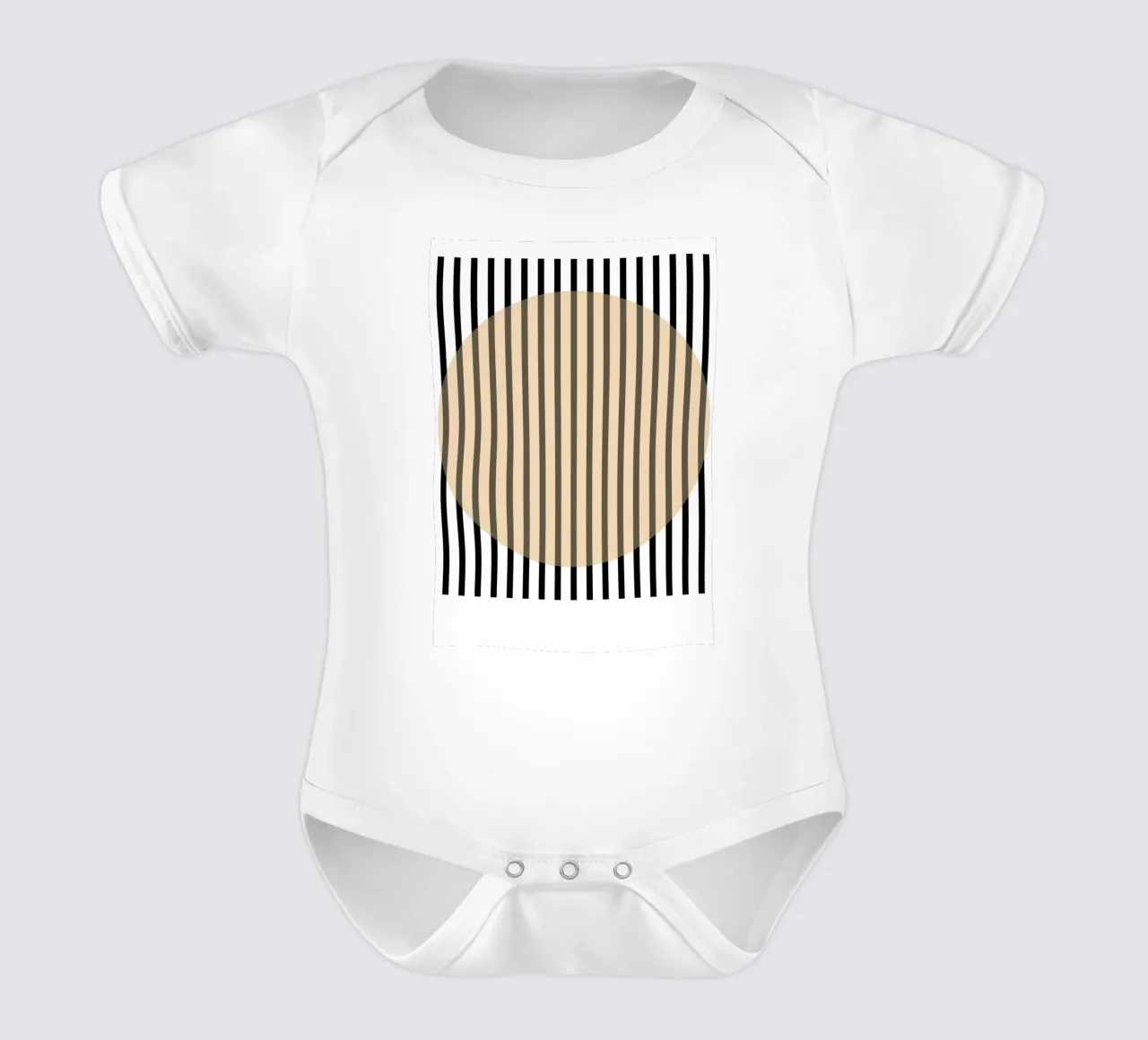 Bauhaus Abstract Stripes Oval Optical Art Print short-sleeve baby romper by NorwesClub