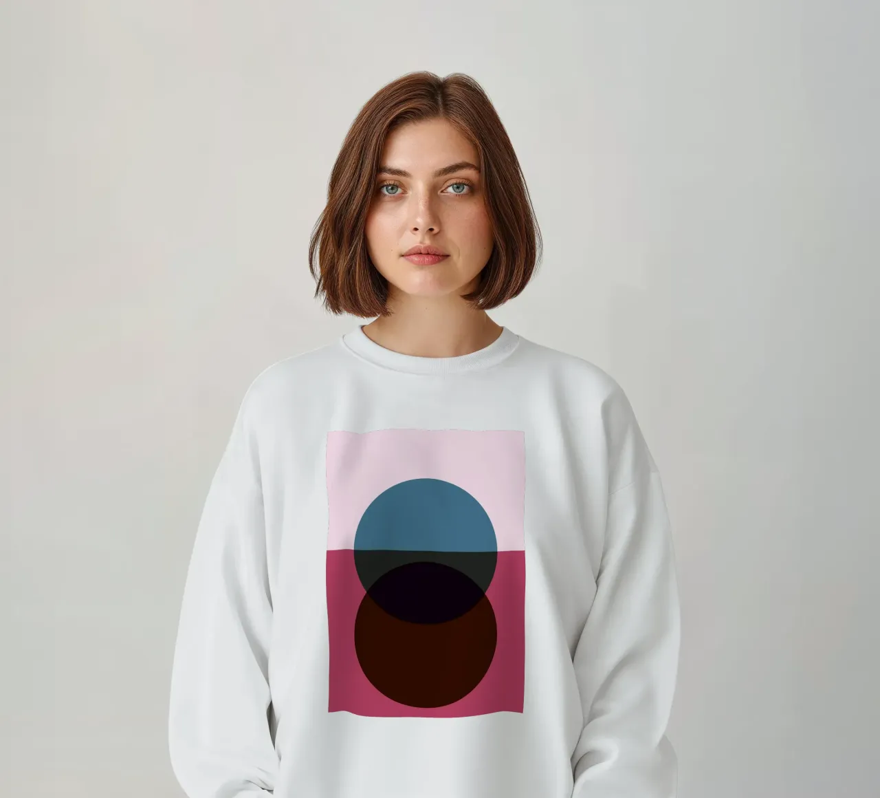 Stampa a colori di cerchi geometrici astratti sovrapposti felpa da NorwesClub