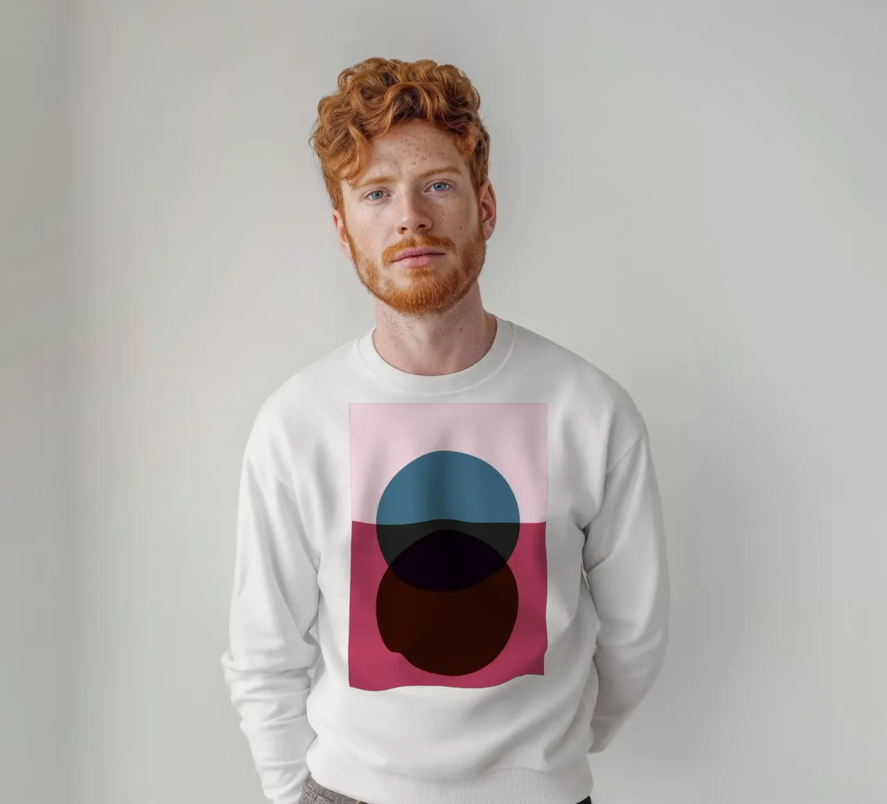 Stampa a colori di cerchi geometrici astratti sovrapposti felpa da NorwesClub