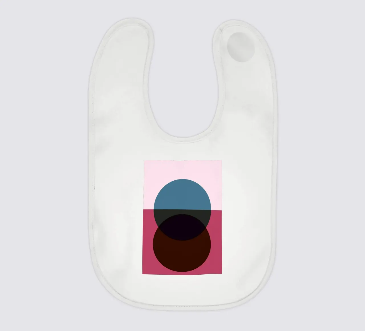 Geometric Abstract Overlapping Circles Color Print baby bib by NorwesClub