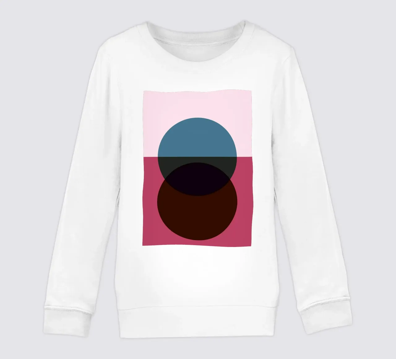 Geometric Abstract Overlapping Circles Color Print kids sweatshirt by NorwesClub