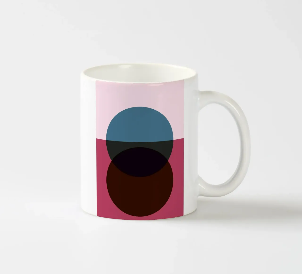 Geometric Abstract Overlapping Circles Color Print ceramic mug by NorwesClub