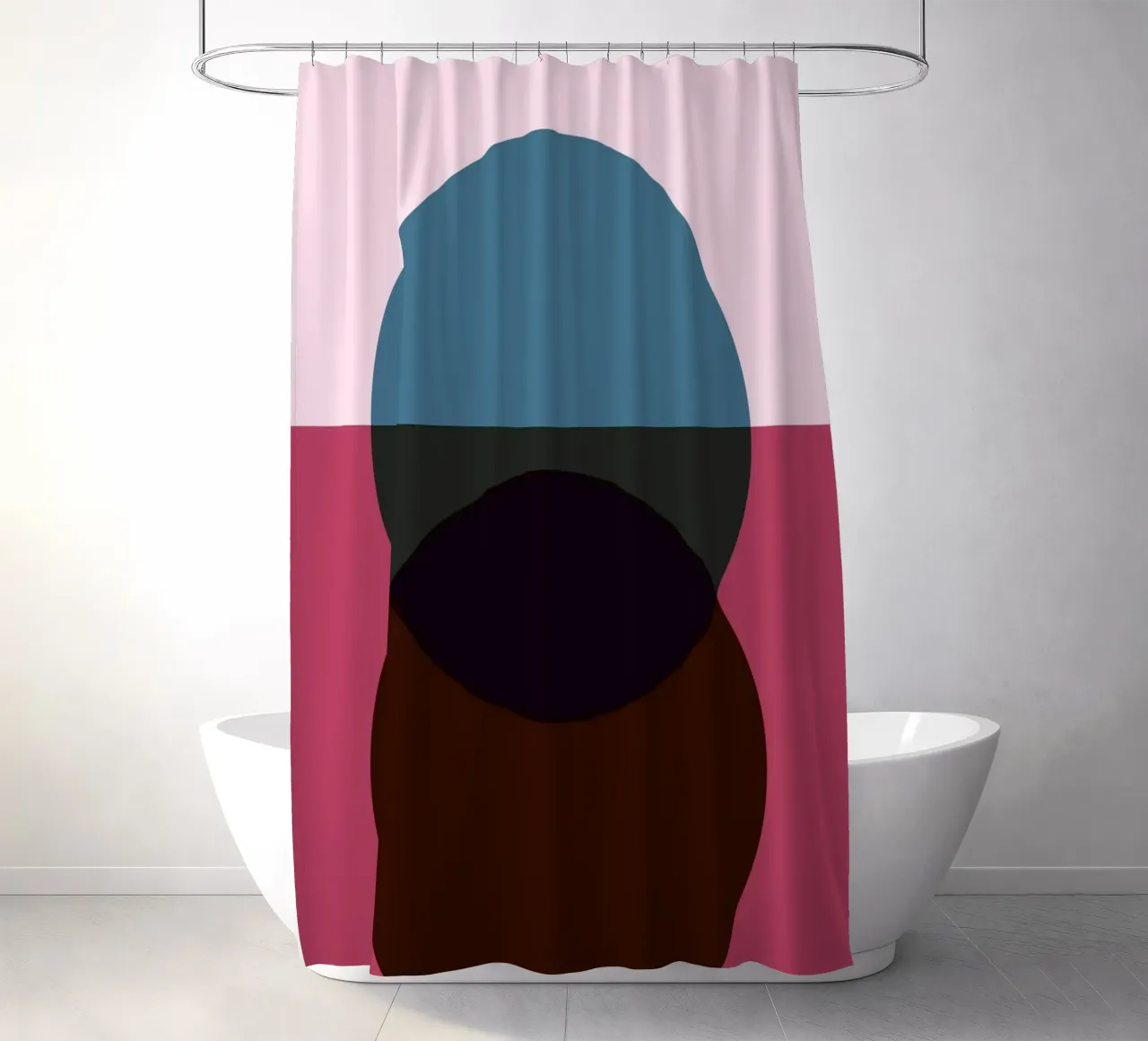 Geometric Abstract Overlapping Circles Color Print shower curtain by NorwesClub