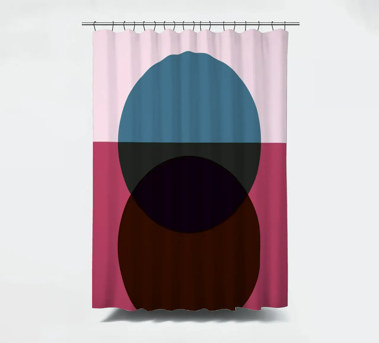 Geometric Abstract Overlapping Circles Color Print shower curtain by NorwesClub